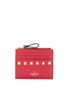 Valentino Garavani Rockstud Wallet In Red