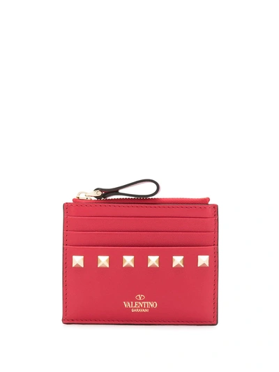 Valentino Garavani Rockstud Wallet In Red