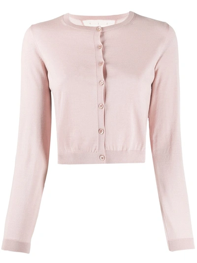 Red Valentino Gerippter Cropped-cardigan In Pink