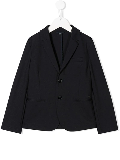 Emporio Armani Kids' Fitted Formal Blazer In Blue