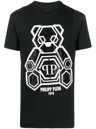 Philipp Plein Rhinestone Teddy Bear T-shirt In Black ModeSens
