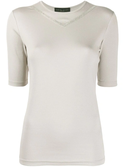 Fabiana Filippi Beaded-neckline Top In Neutrals