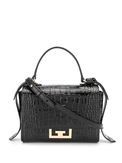 Givenchy Embossed Crocodile Effect Cross Body Bag In Black