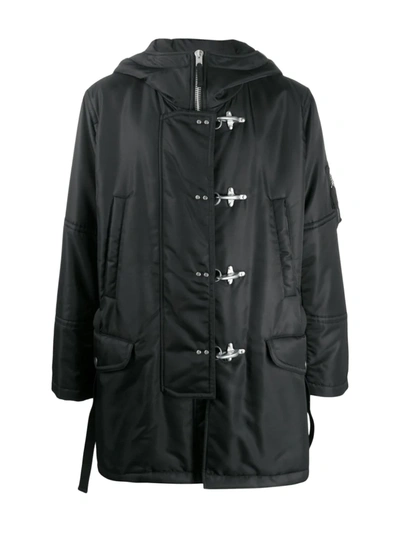 Fay Hooded Duffle Coat In Black