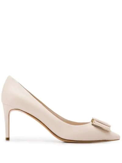 Ferragamo Vara Bow Pumps In White