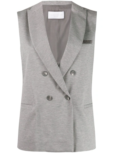 Fabiana Filippi Sleeveless Jersey Blazer In Grey