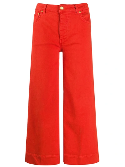 Victoria Victoria Beckham High Rise Flared Jeans In Red