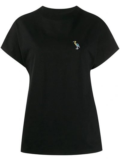 Jil Sander Logo Embroidered T-shirt In Black