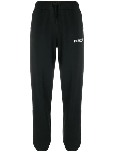 Fiorucci Angels Tapered High-rise Cotton-jersey Jogging Bottoms In Black