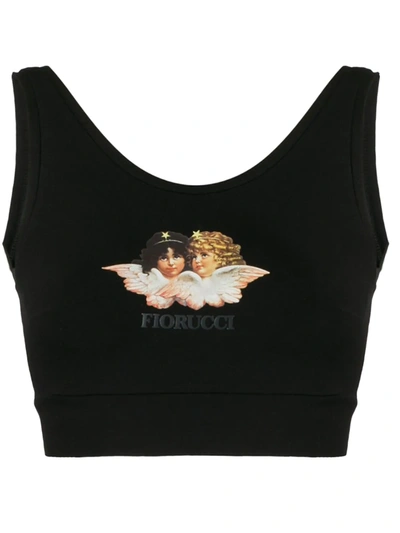 Fiorucci Angels Crop Vest In Black