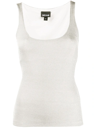 Just Cavalli Fitted Waistcoat In Silver