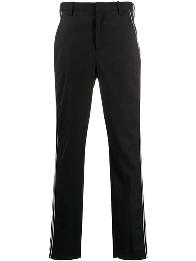 Neil Barrett Contrast Piped Tailored Trousers In Black