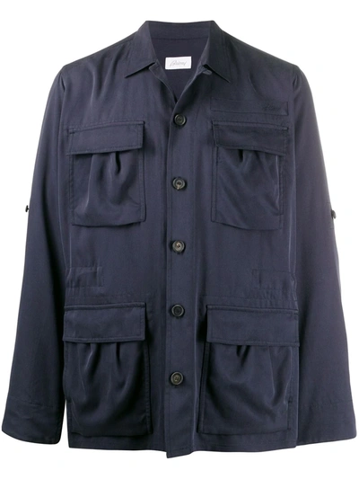 Brioni Boxy-fit Shirt Jacket In Blue