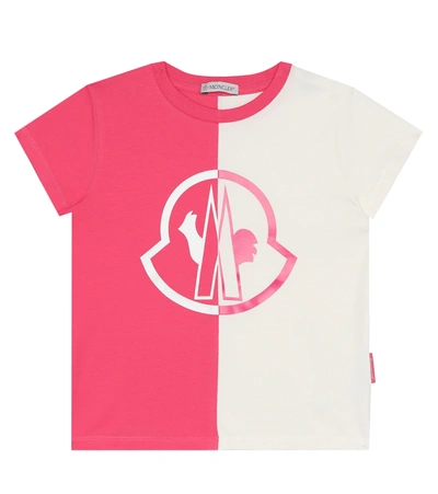 Moncler Kids' Colour-block Relaxed-fit T-shirt In White