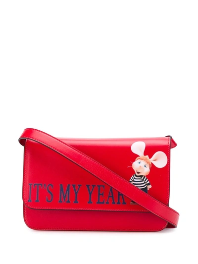 Alberta Ferretti Topo Gigio Shoulder Bag In Red