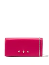 Alexander Mcqueen Skull Embellished Wallet On A Chain In Pink