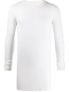 Rick Owens Long-line Layered T-shirt In White