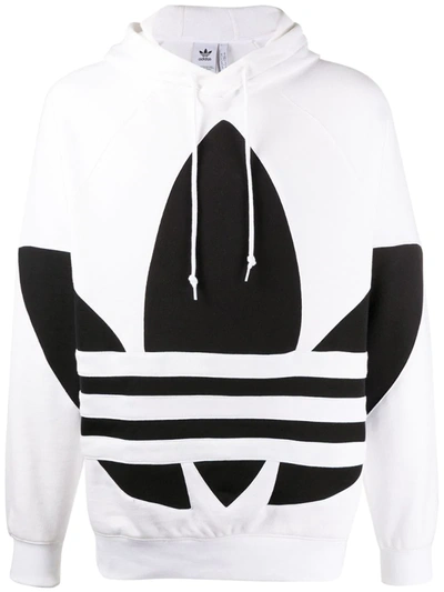 Adidas Originals Adidas Men's Originals Big Trefoil Hoodie In White/ Black