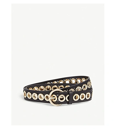 Sandro Adelia Studded Leather Belt In Black