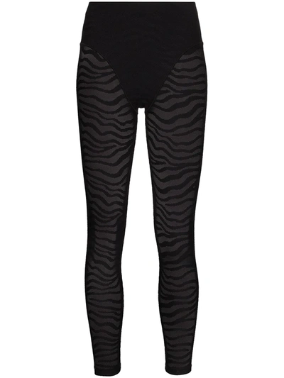 Adam Selman Sport Stretch-mesh Leggings In Black