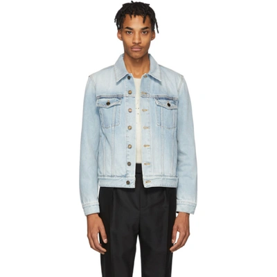 Saint Laurent Washed Light Blue Denim Jacket In 4183 Tulblu