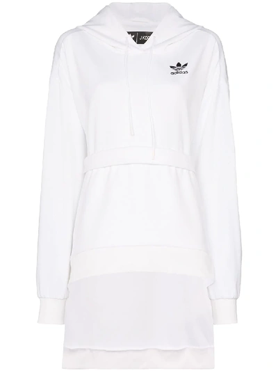 Adidas X Jkoo Adidas X J Koo Asymmetric Ruffled Hoodie In White