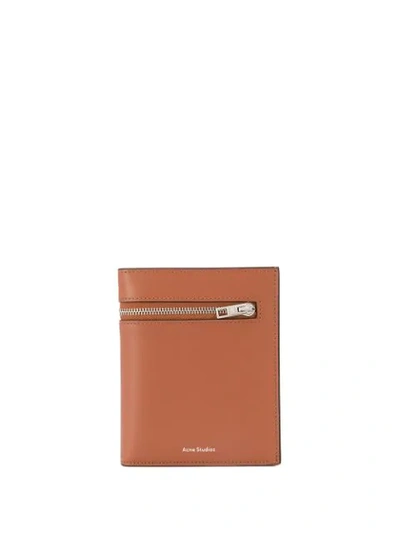 Acne Studios Trifold Zip Wallet Almond Brown