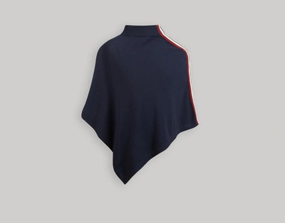 Strathberry Cashmere Poncho In Striped Navy