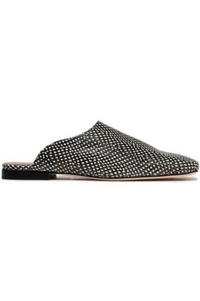 Atp Atelier Cade Snake-effect Leather Slippers In Black