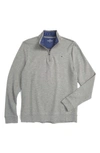 Vineyard Vines Kids' Blank Saltwater Half Zip Pullover Sweater In Light Gray