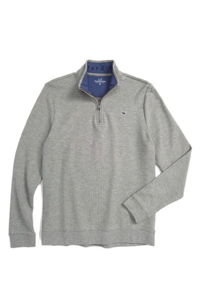 Vineyard Vines Kids' Blank Saltwater Half Zip Pullover Sweater In Graphite