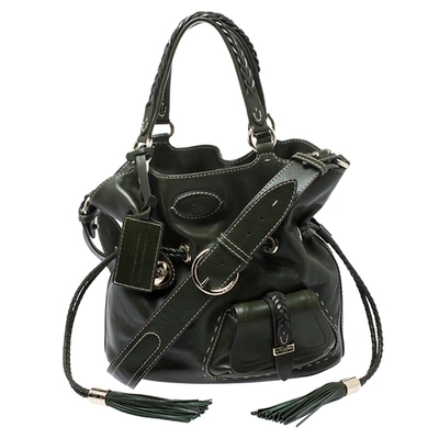 Pre-owned Lancel Green Leather Premiere Flirt Bucket Shoulder Bag