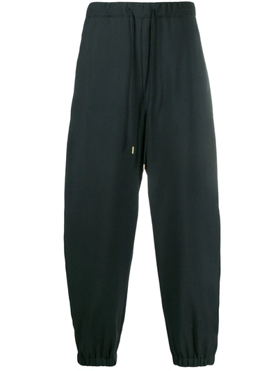 Sasquatchfabrix Wide Leg Drawstring Trousers In Black