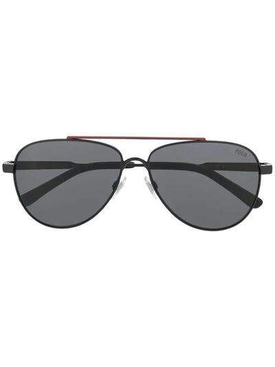 Polo Ralph Lauren Aviator Sunglasses In Black