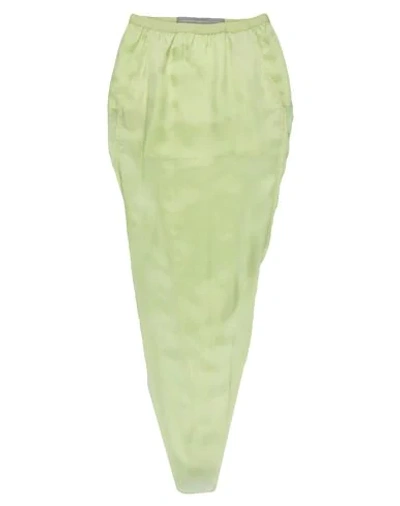 Rick Owens Maxi Skirts In Light Green