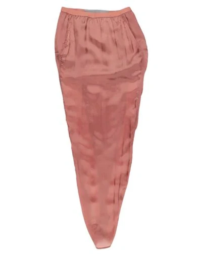 Rick Owens Maxi Skirts In Pastel Pink