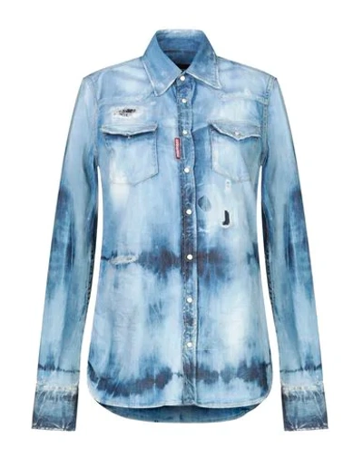 Dsquared2 Denim Shirts In Blue