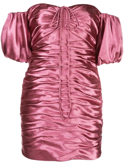 Cinq À Sept Tati Metallic Off The Shoulder Minidress In Pksa