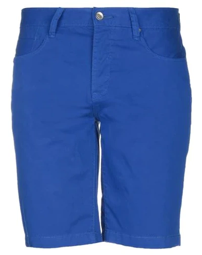 Armani Exchange Stretch Cotton Chino Shorts In Blue