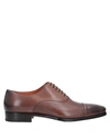 Santoni Laced Shoes In Dark Brown