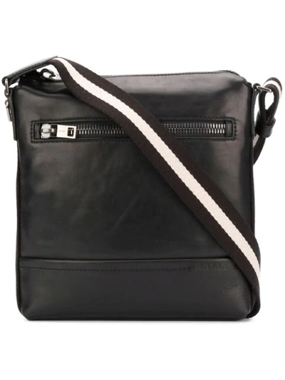Bally Men's Trainspotting-stripe Leather Crossbody Bag In Black