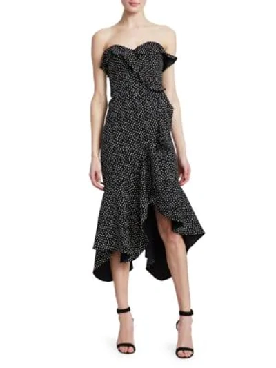 Jonathan Simkhai Speckle Asymmetric Mermaid Dress In Black White