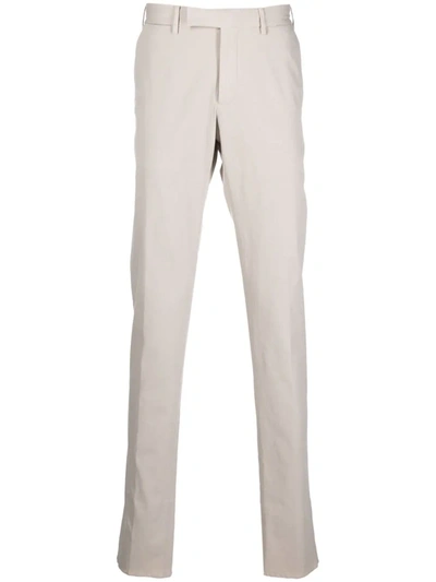 Ermenegildo Zegna Premium Cotton Tailored Trousers In Neutrals