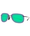 Maui Jim Unisex Hikina Polarized Square Rimless Sunglasses, 62mm In Green Mirror Polar