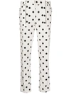 Marc Jacobs The Turn Up Polka Dot Jeans In White