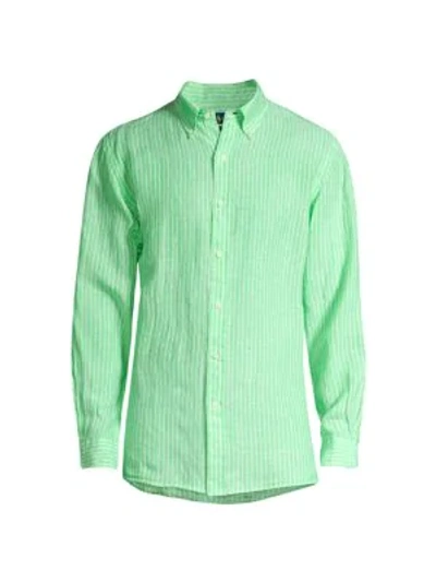 Polo Ralph Lauren Men's Classic-fit Stripe Sports Shirt In Lime