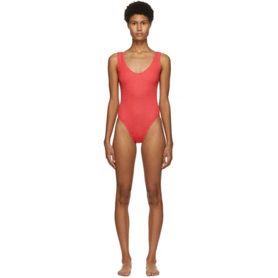 Bound By Bond-eye The Mara Ribbed One-piece Swimsuit In Baywatch Red