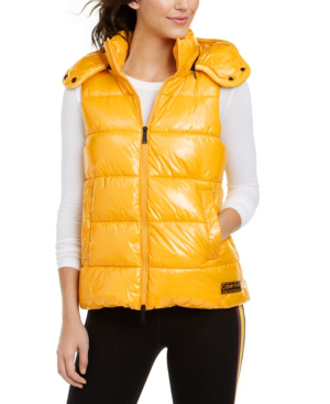 calvin klein performance quilted hooded jacket