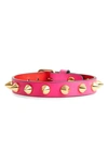 Christian Louboutin Loublink Studded Leather Bracelet In Diva/ Gold