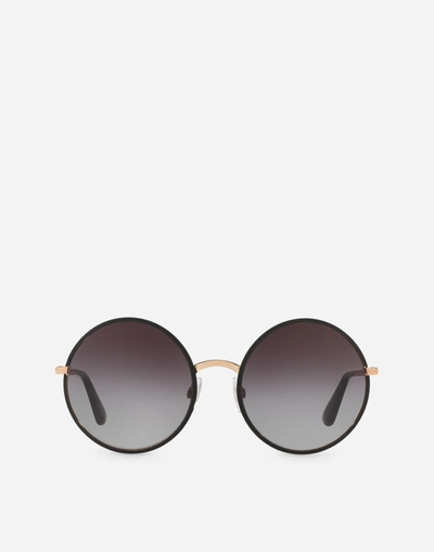 Dolce & Gabbana Vintage-style Metal Sunglasses In Matte Black